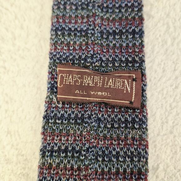 Chaps Ralph Lauren Vintage Necktie All Wool Multicolor 50”x 2” Square Sock Tie - Picture 1 of 8